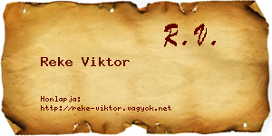 Reke Viktor névjegykártya